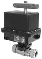 Gemini Valve - 1/2" Pipe, 1,000 psi WOG Rating Stainless Steel Electric Actuated Ball Valve - Reinforced PTFE Seal, Standard Port - USA Tool & Supply