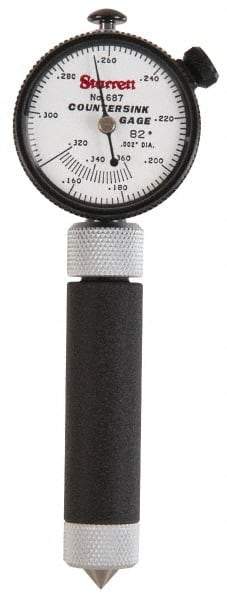 Starrett - 0.16 to 0.36" 82° Countersink Gage - White Dial Face - USA Tool & Supply