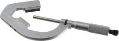 Starrett - 1 to 2 Inch Measurement, 0.0001 Inch Graduation, 3 Flutes Measured, Ratchet Stop Thimble, Mechanical V Anvil Micrometer - Satin Chrome Finish, Carbide - USA Tool & Supply