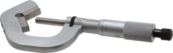 Starrett - 0.078 to 1 Inch Measurement, 0.0001 Inch Graduation, 5 Flutes Measured, Ratchet Stop Thimble, Mechanical V Anvil Micrometer - Satin Chrome Finish, Carbide - USA Tool & Supply