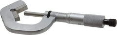 Starrett - 0.078 to 1 Inch Measurement, 0.0001 Inch Graduation, 5 Flutes Measured, Ratchet Stop Thimble, Mechanical V Anvil Micrometer - Satin Chrome Finish, Carbide - USA Tool & Supply