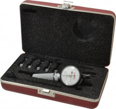 Starrett - 7 Anvil, 0.107 to 0.266" Dial Bore Gage Set - 0.0001" Graduation, 13/16" Gage Depth - USA Tool & Supply