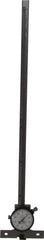Starrett - 0 to 12 Inch Range, Stainless Steel, White Dial Depth Gage - 0.001 Inch Graduation, 0.001 Inch Accuracy, 2-3/4 Inch Base Measuring Length - USA Tool & Supply