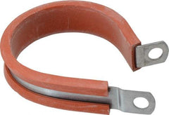 Made in USA - 1-3/4" Pipe, 1-3/4" Rod, Cushion Clamp - Gray & Red, Galvanized Steel & Silcone Cushion - USA Tool & Supply