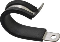 Made in USA - 1" Pipe, 1" Rod, Cushion Clamp - Gray & Black, Grade 304 Stainless Steel & EPDM Cushion - USA Tool & Supply