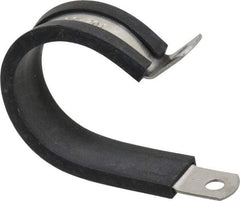 Made in USA - 1-1/4" Pipe, 1-1/4" Rod, Cushion Clamp - Gray & Black, Grade 304 Stainless Steel & EPDM Cushion - USA Tool & Supply