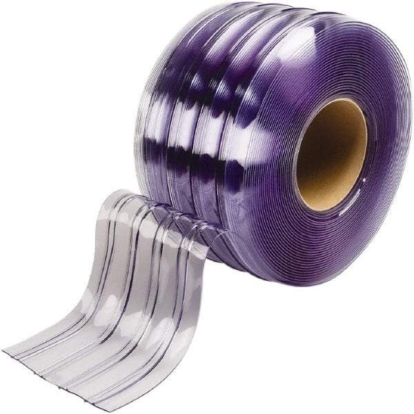 TMI, LLC - Clear Ribbed Bulk Strip Roll Dock Curtain Strips - 8" Wide x 150' Long x 1/4" Thick, Vinyl - USA Tool & Supply