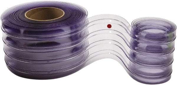 TMI, LLC - Clear Ribbed Rip-A-Strip Roll Dock Curtain Strips - 8" Wide x 7' Long x 1/4" Thick, Vinyl - USA Tool & Supply