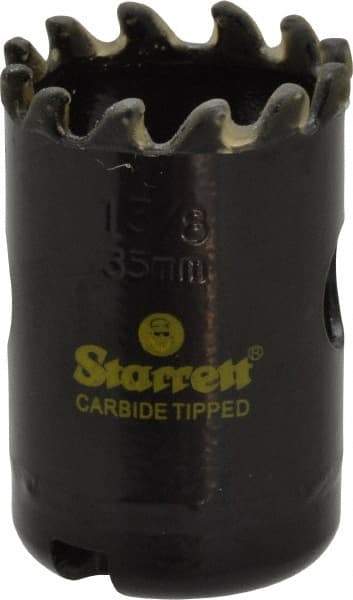 Starrett - 1-3/8" Diam, 1-5/8" Cutting Depth, Hole Saw - Carbide-Tipped Saw, Toothed Edge - USA Tool & Supply