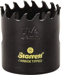 Starrett - 1-3/4" Diam, 1-5/8" Cutting Depth, Hole Saw - Carbide-Tipped Saw, Toothed Edge - USA Tool & Supply