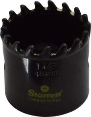 Starrett - 1-7/8" Diam, 1-5/8" Cutting Depth, Hole Saw - Carbide-Tipped Saw, Toothed Edge - USA Tool & Supply