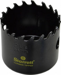 Starrett - 2-1/8" Diam, 1-5/8" Cutting Depth, Hole Saw - Carbide-Tipped Saw, Toothed Edge - USA Tool & Supply