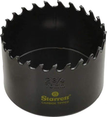 Starrett - 2-3/4" Diam, 1-5/8" Cutting Depth, Hole Saw - Carbide-Tipped Saw, Toothed Edge - USA Tool & Supply