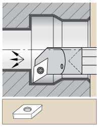 Kennametal - 15.24mm Min Bore Diam, 152.4mm OAL, 3/8" Shank Diam, E-SDUP Indexable Boring Bar - DP.. Insert, Screw Holding Method - USA Tool & Supply