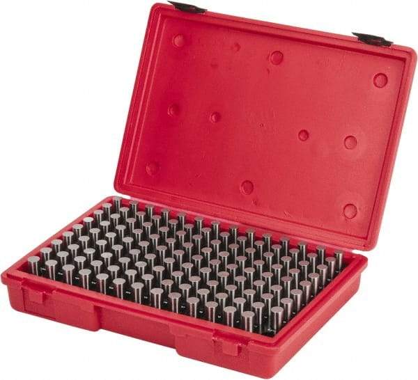 Value Collection - 125 Piece, 0.501-0.625 Inch Diameter Plug and Pin Gage Set - Minus 0.0002 Inch Tolerance, Class ZZ - USA Tool & Supply