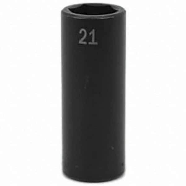 SK - Impact Socket - 1/2"DR 21MM DEEP IMPACT SOCKET - USA Tool & Supply