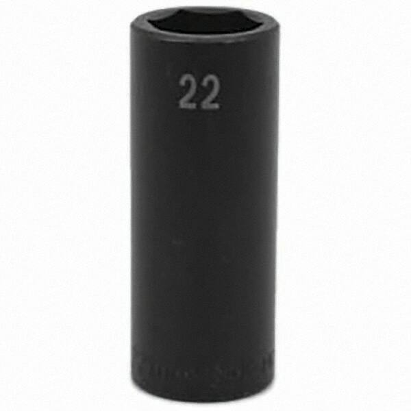 SK - Impact Socket - 1/2"DR 22MM DEEP IMPACT SOCKET - USA Tool & Supply