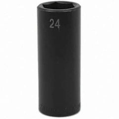 SK - Impact Socket - 1/2"DR 24MM DEEP IMPACT SOCKET - USA Tool & Supply