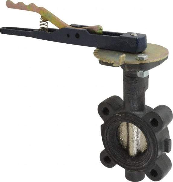 NIBCO - 2" Pipe, Lug Butterfly Valve - Lever Handle, Ductile Iron Body, EPDM Seat, 250 WOG, Ductile Iron Disc, Stainless Steel Stem - USA Tool & Supply