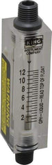 King - 1/4" FNPT Port Block Style, Inline Flowmeter - 100 Max psi, 12 GPH, Acrylic - USA Tool & Supply