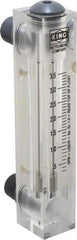 King - 1/2" M Port Block Style Panel Mount Flowmeter - 100 Max psi, 5 GPM, Acrylic - USA Tool & Supply