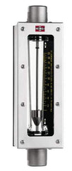 King - 2" FNPT Port Glass Tube/Stainless Case Flowmeter - 125 Max psi, 116 GPM, 304 Stainless Steel - USA Tool & Supply