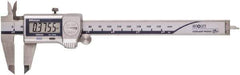 Mitutoyo - 0 to 150mm Range, 0.01mm Resolution, IP67 Electronic Caliper - Stainless Steel with 40mm Stainless Steel Jaws, 0.001" Accuracy - USA Tool & Supply