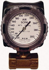 Made in USA - 1" NPT Port RCM Industries Flo-Gage Flowmeter - 180 Max psi, Bronze - USA Tool & Supply