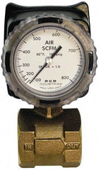 Made in USA - 2" NPT Port RCM Industries Flo-Gage Flowmeter - 180 Max psi, Bronze - USA Tool & Supply