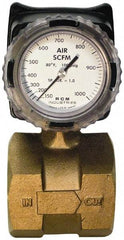 Made in USA - 3" NPT Port RCM Industries Flo-Gage Flowmeter - 180 Max psi, Bronze - USA Tool & Supply