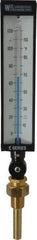 WGTC - 120°F, Industrial Thermometer with Standard Thermowell - 3-1/2 Inch Stem Length, 1-1/4 to 18 Inch Thread - USA Tool & Supply
