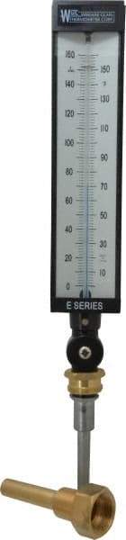 WGTC - 160°F, Industrial Thermometer with Standard Thermowell - 3-1/2 Inch Stem Length, 1-1/4 to 18 Inch Thread - USA Tool & Supply