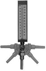 WGTC - 50 to 400°F, Industrial Thermometer with Lagging Thermowell - 3-1/2 Inch Stem Length, 1-1/4 to 18 Inch Thread - USA Tool & Supply