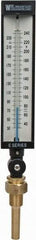 WGTC - 30 to 240°F, Industrial Thermometer with Standard Thermowell - 3-1/2 Inch Stem Length, 1-1/4 to 18 Inch Thread - USA Tool & Supply