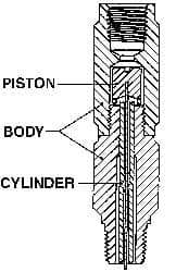 Made in USA - 1/4 Thread, 3,000 Max psi, Pressure Snubber - 3.5 Inch Long, Two Stage - USA Tool & Supply