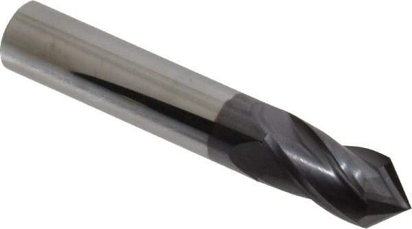 Value Collection - 1/2" Diam, 1" LOC, 4 Flute, 90° Point Angle, Solid Carbide Drill Mill - AlTiN Finish, 3" OAL, 1/2" Shank Diam - USA Tool & Supply
