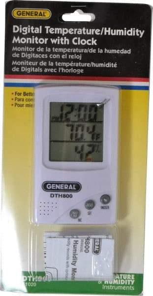 General - 5 to 122°F, 30 to 90% Humidity Range, Thermo-Hygrometer - USA Tool & Supply