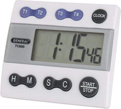 General - 4 Channel Timer - White - USA Tool & Supply