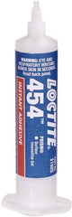 Loctite - 0.35 oz Syringe Clear Instant Adhesive - Series 454, 15 sec Working Time, 24 hr Full Cure Time, Bonds to Plastic & Rubber - USA Tool & Supply