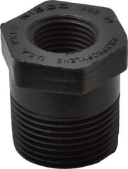 NIBCO - 1 x 1/2" Polypropylene Plastic Pipe Flush Reducer Bushing - Schedule 80, MPT x FPT End Connections - USA Tool & Supply