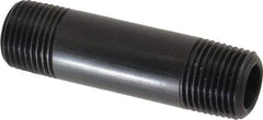 NIBCO - 1/2" Pipe, 3" Long Polypropylene Threaded Plastic Pipe Nipple - Schedule 80, Black - USA Tool & Supply