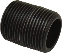 NIBCO - 1" Pipe, 1-1/2" Long Polypropylene Threaded Plastic Pipe Nipple - Schedule 80, Black - USA Tool & Supply