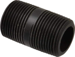 NIBCO - 1" Pipe, 2" Long Polypropylene Threaded Plastic Pipe Nipple - Schedule 80, Black - USA Tool & Supply