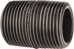 NIBCO - 3/4" Pipe, 1.38" Long Polypropylene Threaded Plastic Pipe Nipple - Schedule 80, Black - USA Tool & Supply