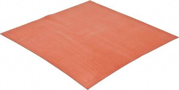 Made in USA - 12" Long, 12" Wide, 1/4" Thick, Silicone Rubber Foam Sheet - 30 Durometer, Orange-Red, -60 to 500°F, 650 psi Tensile Strength, Stock Length - USA Tool & Supply