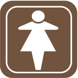 NMC - 3.5" Wide x 3.5" High, Acrylic Sign - White on Brown, Wall Mount - USA Tool & Supply