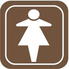 NMC - 3.5" Wide x 3.5" High, Acrylic Sign - White on Brown, Wall Mount - USA Tool & Supply