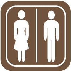 NMC - 3.5" Wide x 3.5" High, Acrylic Sign - White on Brown, Wall Mount - USA Tool & Supply