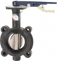 NIBCO - 3" Pipe, Lug Butterfly Valve - Lever Handle, Ductile Iron Body, Buna-N Seat, 250 WOG, Ductile Iron Disc, Stainless Steel Stem - USA Tool & Supply