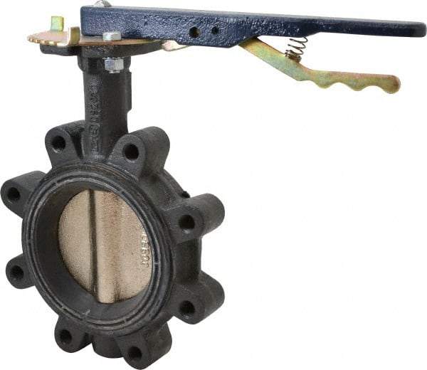 NIBCO - 4" Pipe, Lug Butterfly Valve - Lever Handle, Ductile Iron Body, Buna-N Seat, 250 WOG, Ductile Iron Disc, Stainless Steel Stem - USA Tool & Supply